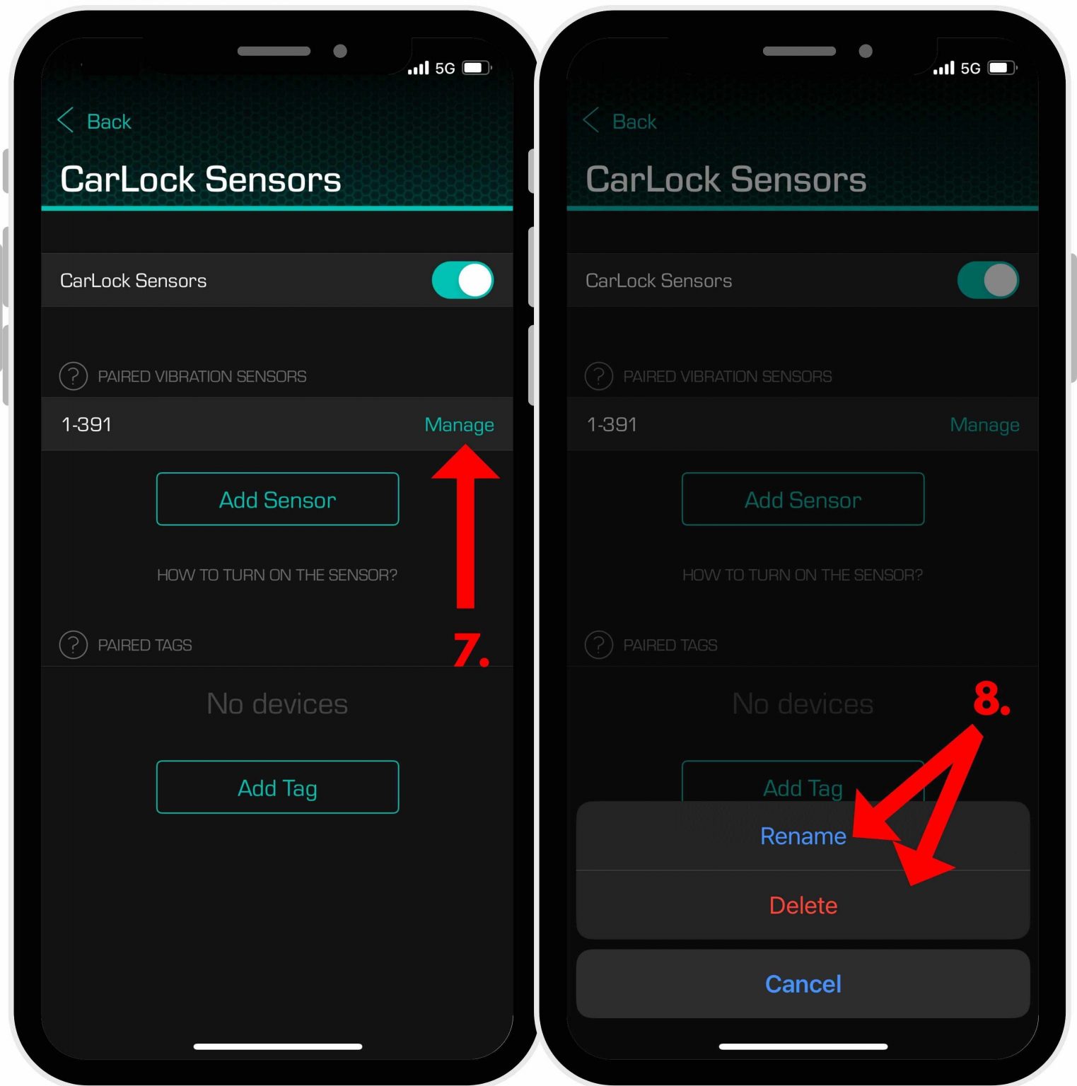 How to pair and turn on the Vibration Sensor CarLock